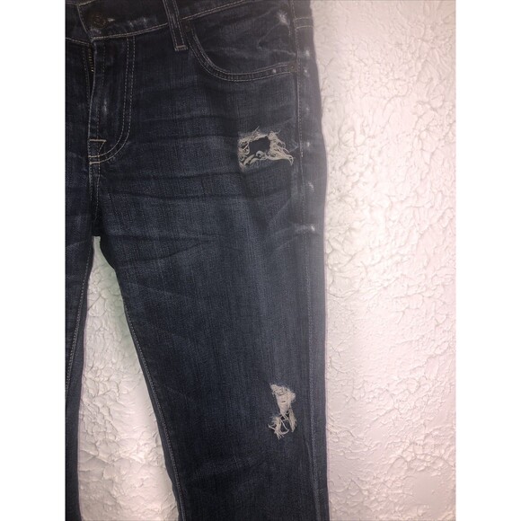 7 For All Mankind Jeans Women's Sz 28 Blue Mid Rise Distress Boot Cut - Picture 3 of 9